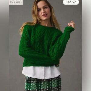 NWOT Maeve Layered Cable-Knit Sweater